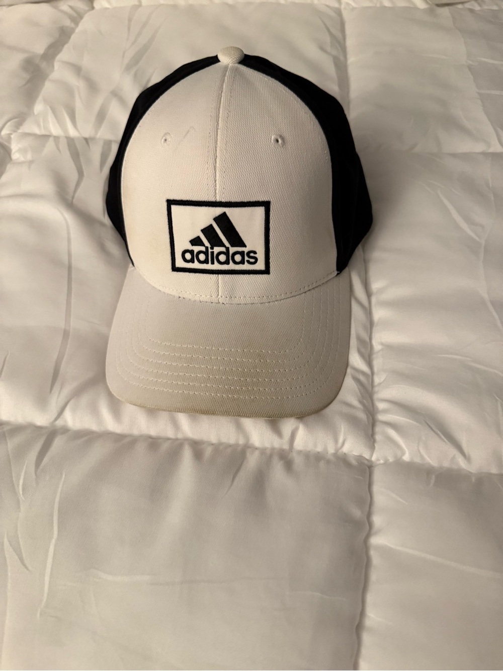Adidas Two-Tone Logo Cap — White and Black